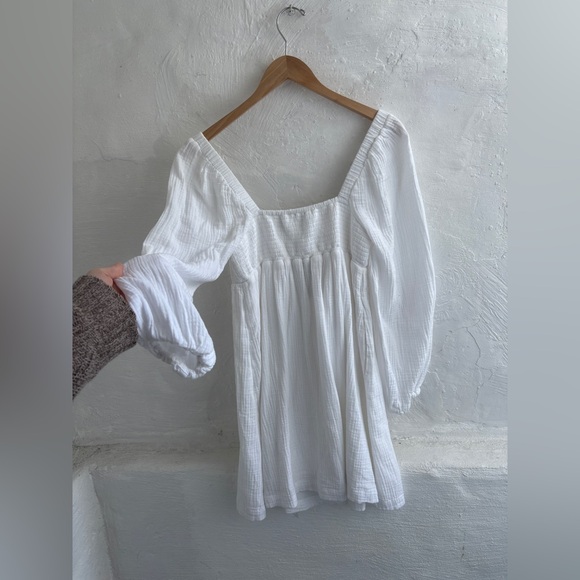 NWT J.crew 100% cotton dress in white Beautiful smocked mini dress - Picture 5 of 16